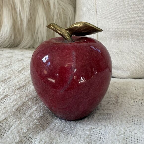 University Vermont UVM Paperweight Red Stone Gold Seal Apple Teacher Education - Picture 7 of 10